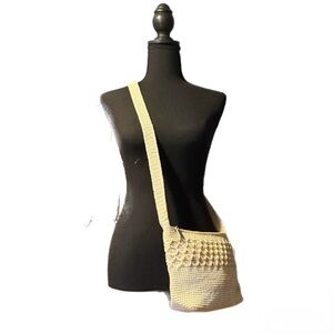 Worthington Crocheted/knit Shoulder‎ Purse With Cross Body Stitch